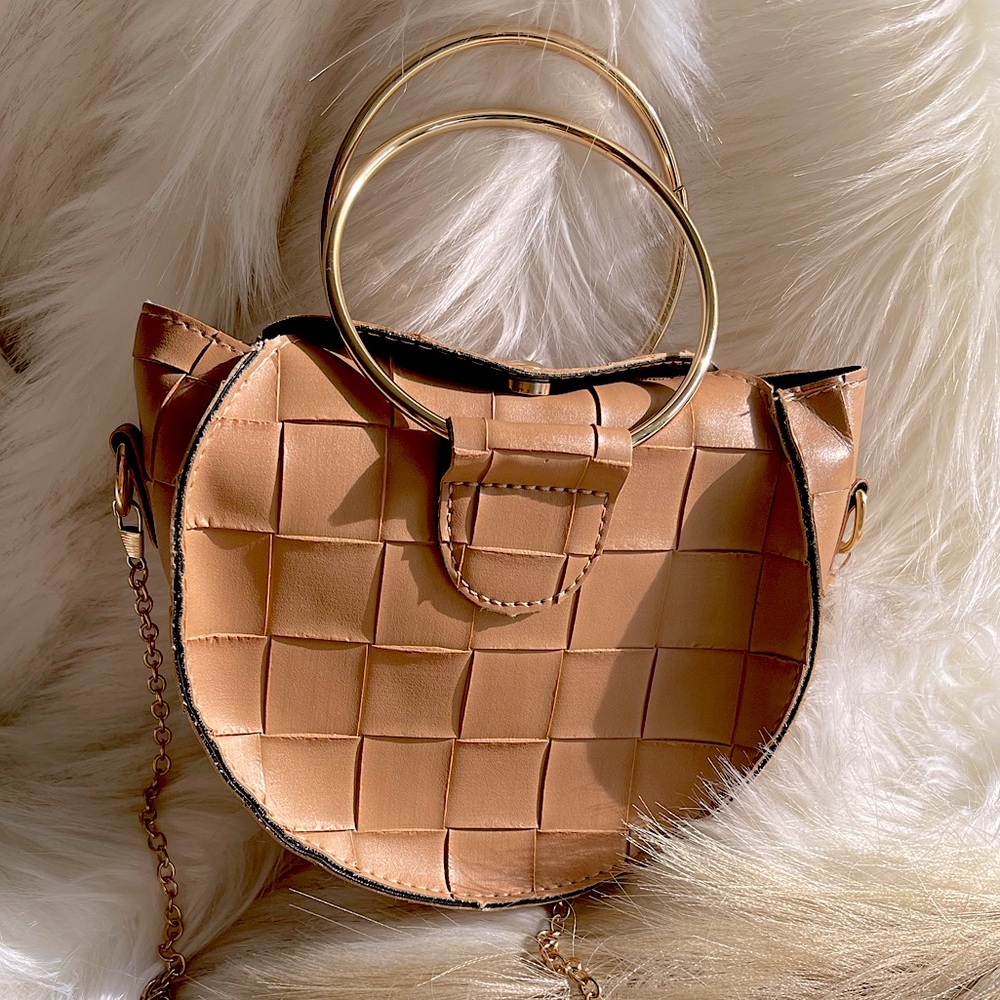 Camel/Tan Colored Neutral Crossbody Lightweight Purse - Will gift free crystal